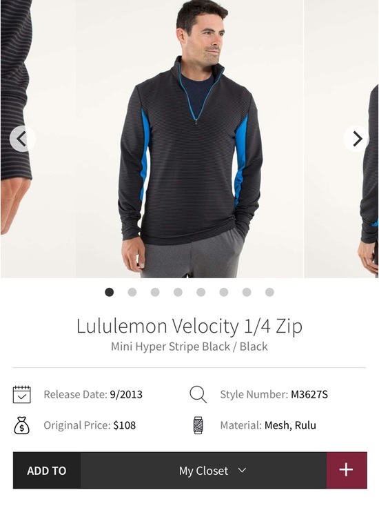 lululemon athletica Other - lululemon athletica Black 1/4 Zip Sweater with Blue Panels